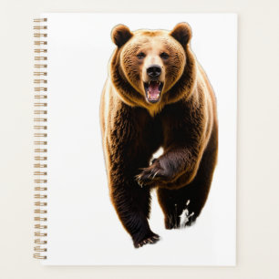 Grizzly bear attack a men in the back 8k on his ba planner