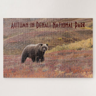 Grizzly Bear Autumn Colors Denali Alaska Jigsaw Puzzle