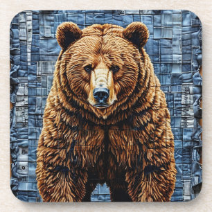 Grizzly bear beverage coaster