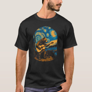 Grizzly Bear Blues Guitar Player Artistic Night Sk T-Shirt