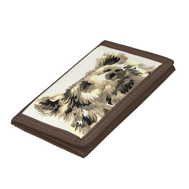 Grizzly bear brown animal pop art trifold wallet (Bottom)