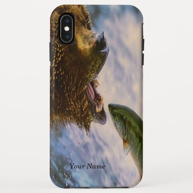 Grizzly Bear Catching Steelhead Salmon Case-Mate iPhone Case (Back)