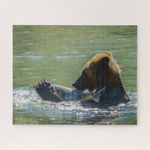 Grizzly Bear Caught A Salmon Jigsaw Puzzle