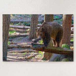 Grizzly Bear Challenging Wildlife Lover Jigsaw Puzzle