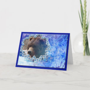 Grizzly Bear Christmas Greeting Card