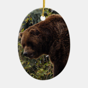 Grizzly Bear Christmas Ornament