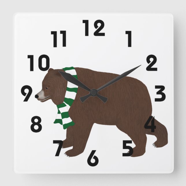 Grizzly Bear Clock (Front)