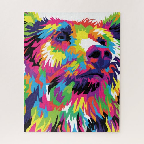 Grizzly bear colorful pop art jigsaw puzzle