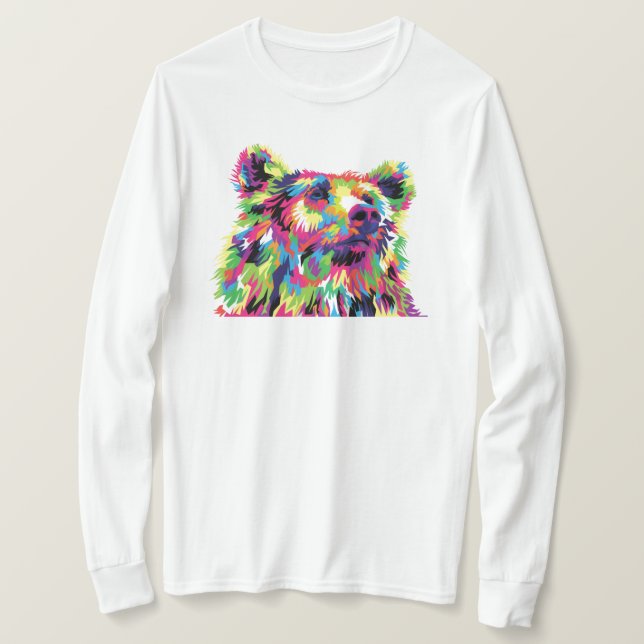 Grizzly bear colorful pop art T-Shirt (Design Front)