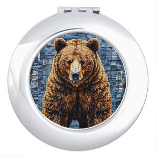Grizzly bear compact mirror