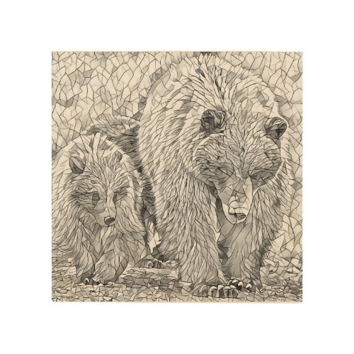 Grizzly Bear  Cub animal nature abstract art
