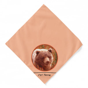 Grizzly Bear Cub in Fireweed Painting Wildlife Art Bandana