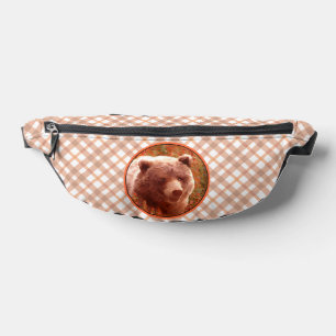 Grizzly Bear Cub in Fireweed Painting Wildlife Art Fanny Pack
