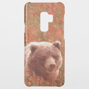 Grizzly Bear Cub in Fireweed Painting Wildlife Art Uncommon Samsung Galaxy S9 Plus Case