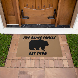 GRIZZLY BEAR CUSTOM NAME DOOR MATS