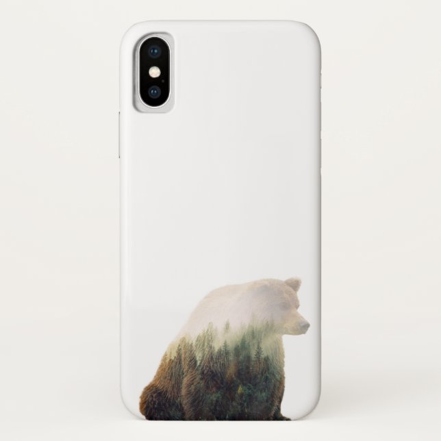 Grizzly Bear Double Exposed Phone Case (Back)