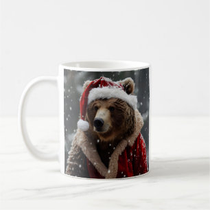 Grizzly bear dressed in a Santa Claus outfit Coffee Mug