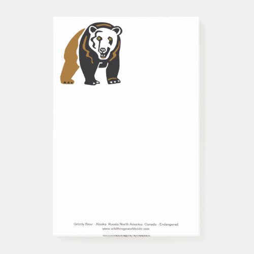 Grizzly bear _ Endangered animal _ Nature Post_it Notes