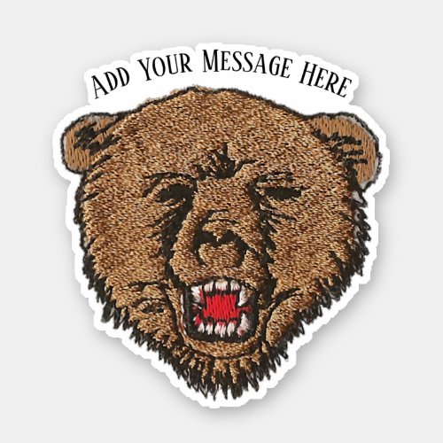 Grizzly Bear Face Sticker