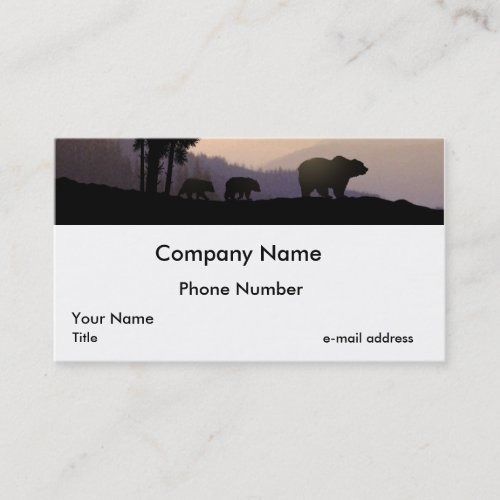 Grizzly Bear Family Business Card