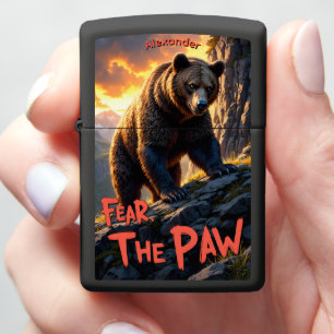 Grizzly Bear Fear The Paw Zippo Lighter