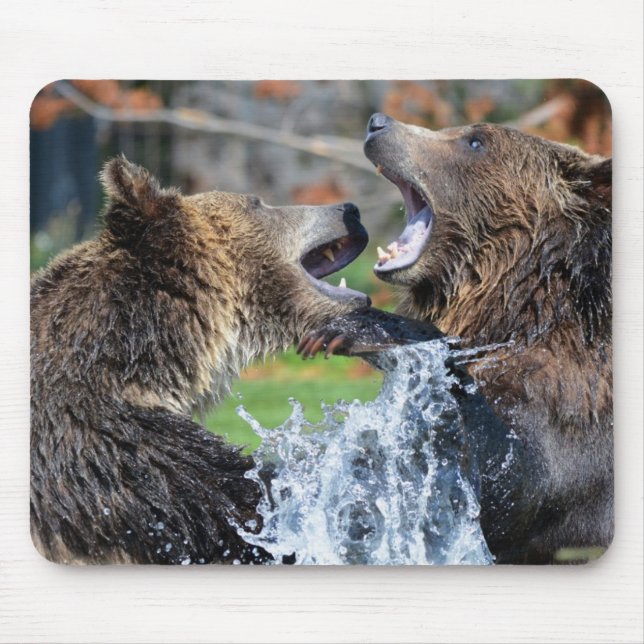 Grizzly bear fight mouse pad (Front)