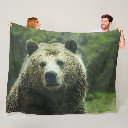 Grizzly Bear Fleece Blanket