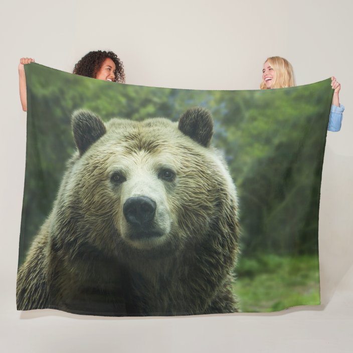 Grizzly Bear Fleece Blanket | Zazzle.com