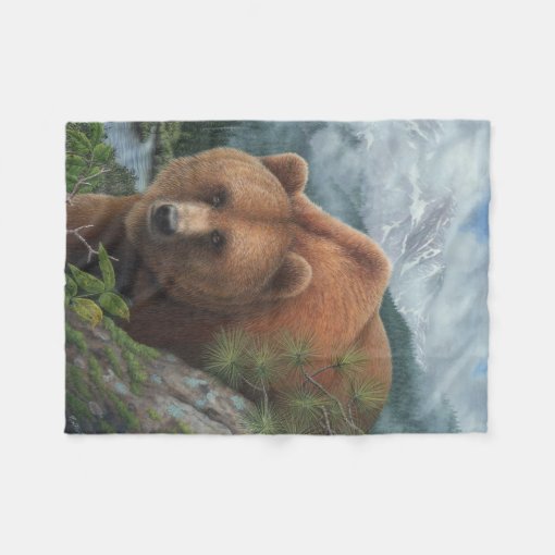 Grizzly Bear Fleece Blanket | Zazzle