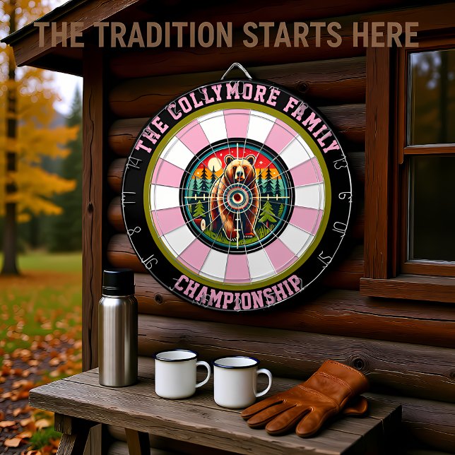 Grizzly Bear Forest Crosshairs Design Dart Board (Creator Uploaded)