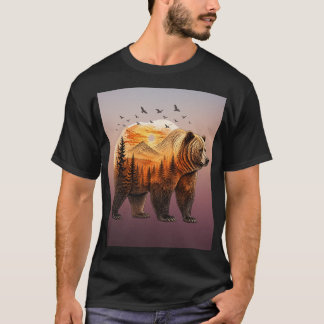 Grizzly Bear Forest Mountain T-Shirt