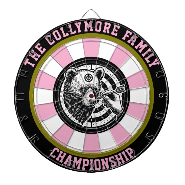 Grizzly Bear Forest Target Art Dart Board (Front)