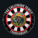 Grizzly Bear Forest Target Circle Dart Board<br><div class="desc">Circular art of a grizzly bear in the forest,  highlighted by a bold target overlay.</div>