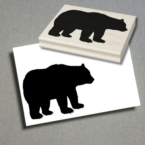 Grizzly Bear Full Silhouette Rubber Stamp