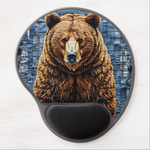 Grizzly bear gel mouse pad