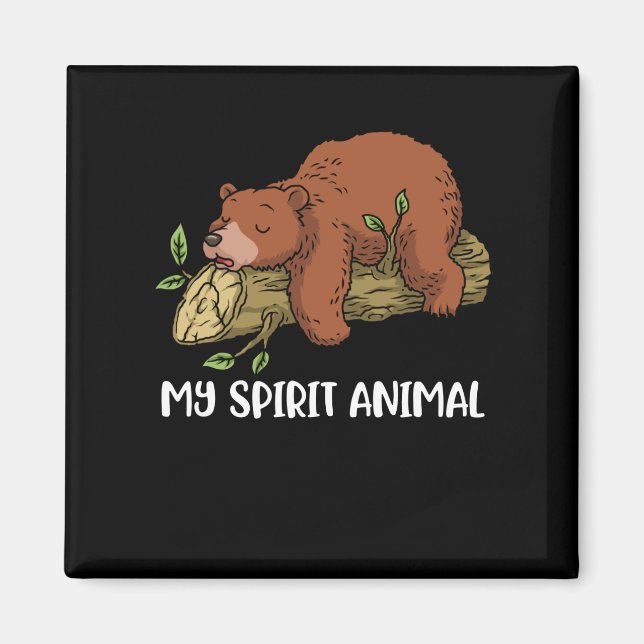 Grizzly Bear Gift Men My Spirit Animal Grizzly Magnet (Front)