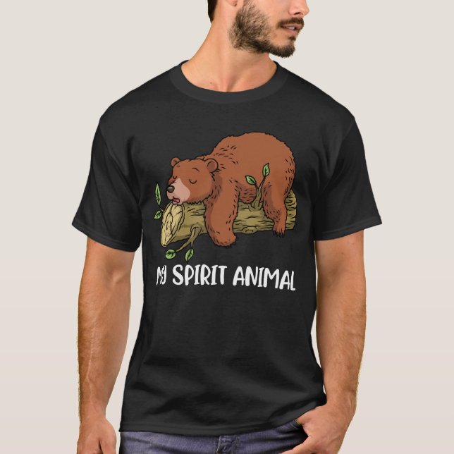 Grizzly Bear Gift Men My Spirit Animal Grizzly T-Shirt (Front)