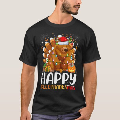 Grizzly Bear  Halloween Christmas Happy Hallothank T_Shirt