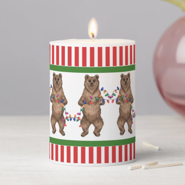 Grizzly Bear Holiday Candle  (In Situ)