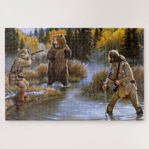 Grizzly Bear Hunt Who's Hunting Who Jigsaw Puzzle