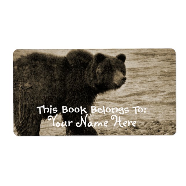 Grizzly Bear in Antique Label (Front)