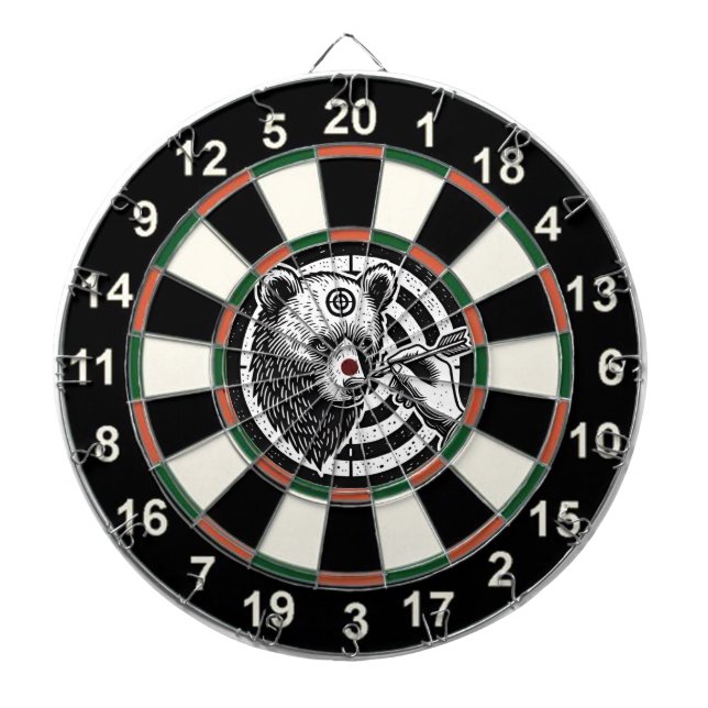 Grizzly Bear in Forest Design Dart Board (Front)