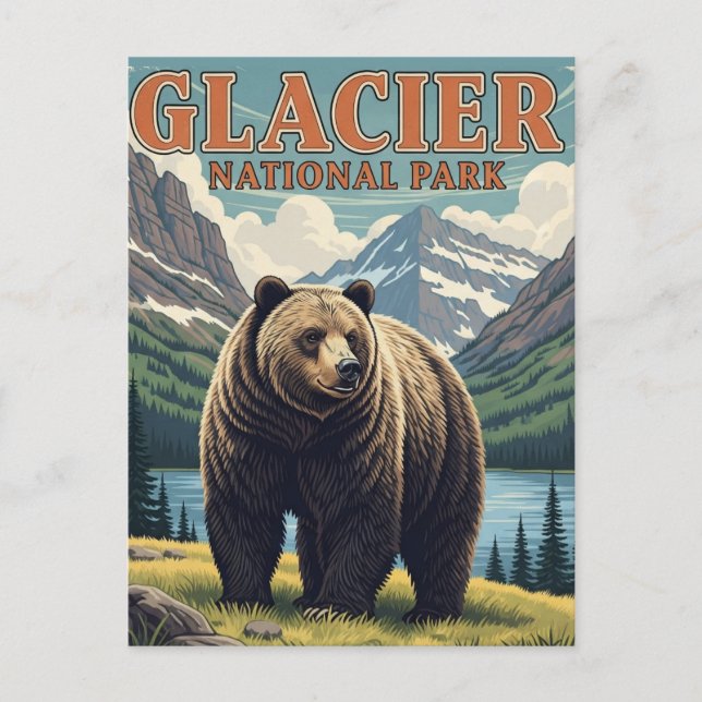 Grizzly Bear in Glacier National Park Montana Postcard (Front)