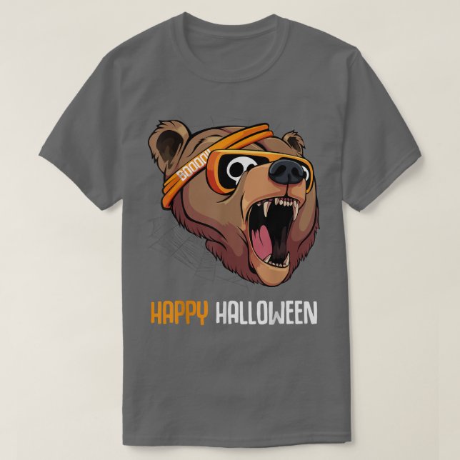 Grizzly Bear In Sunglasses Lazy Halloween Costume  T-Shirt (Design Front)