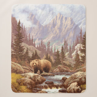Grizzly Bear in the Rocky Mountains / AF-006bear,g Sherpa Blanket
