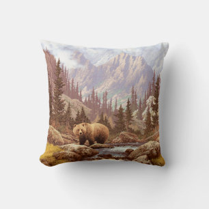 Grizzly Bear in the Rocky Mountains / AF-006bear,g Throw Pillow