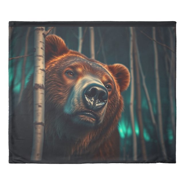 Grizzly Bear in the Woods Duvet Cover (Front)