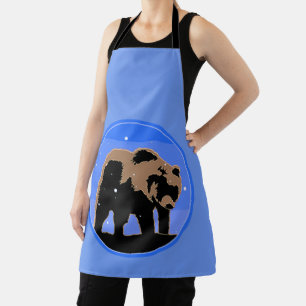 Grizzly Bear in Winter  - Original Wildlife Art Apron