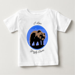 Grizzly Bear in Winter - Original Wildlife Art Ba Baby T-Shirt