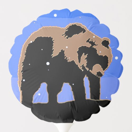 Grizzly Bear in Winter  _ Original Wildlife Art Balloon